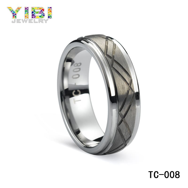 brushed tungsten wedding bands