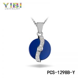 elegant blue ceramic pendant