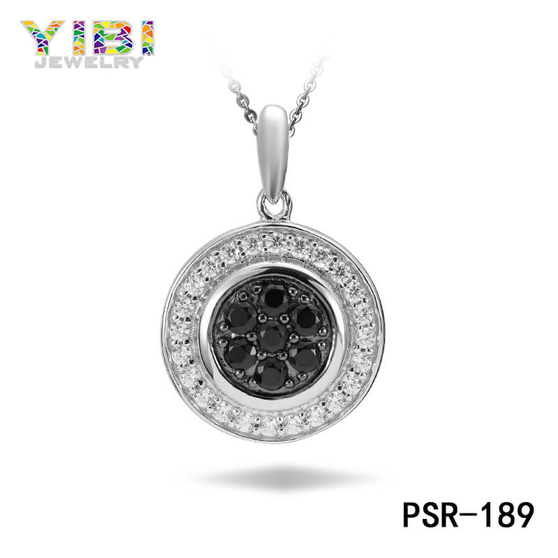 Brass Black Cubic Zirconia Pendant