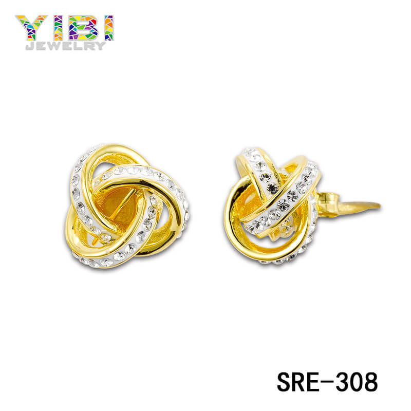 Brass Cubic Zirconia Fashion Stud Earrings