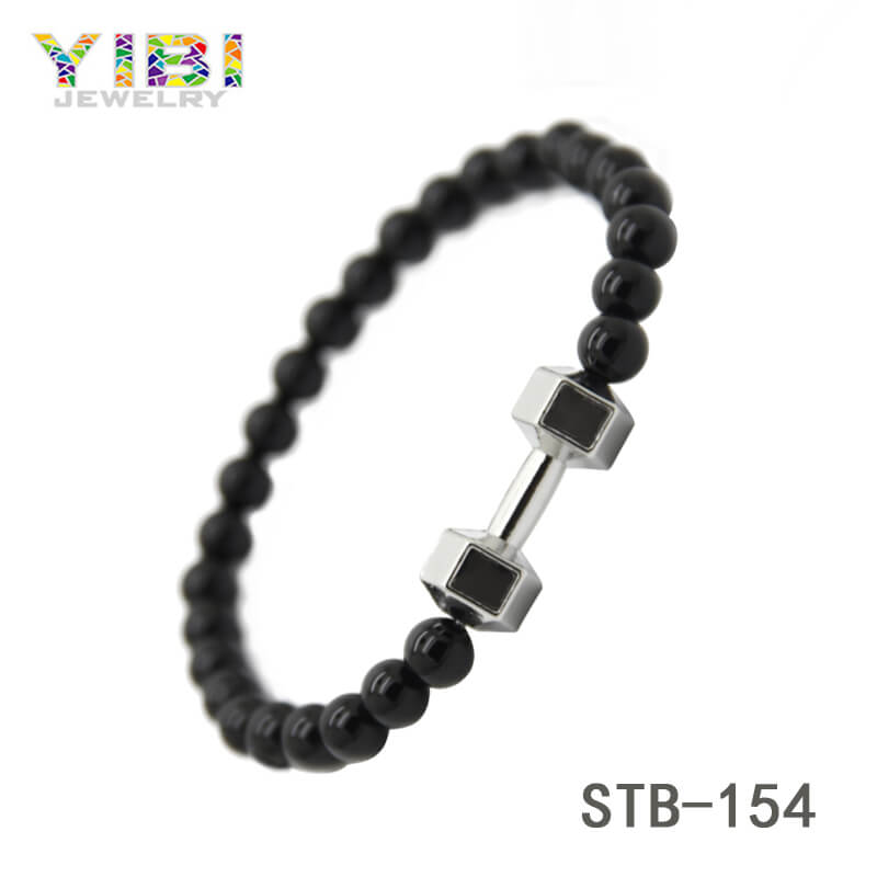 surgical stainless steel beaded bracelet