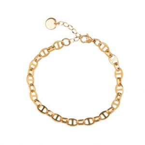 Geometric Chain Link Gold Polished Stainless Steel Bracelet