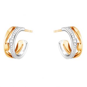 Gold Zircon Brass Earrings