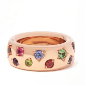 Rose Gold Semi-Precious Gemstone Luxury Silver Ring