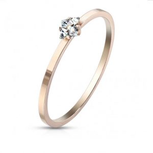 Zircon Brilliant Star Gold Silver Ring