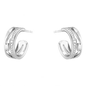 Zircon Hoop Dream Silver Stud Earrings