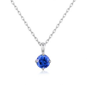 Zirconia Deep Sea Blue Dream Silver Necklace